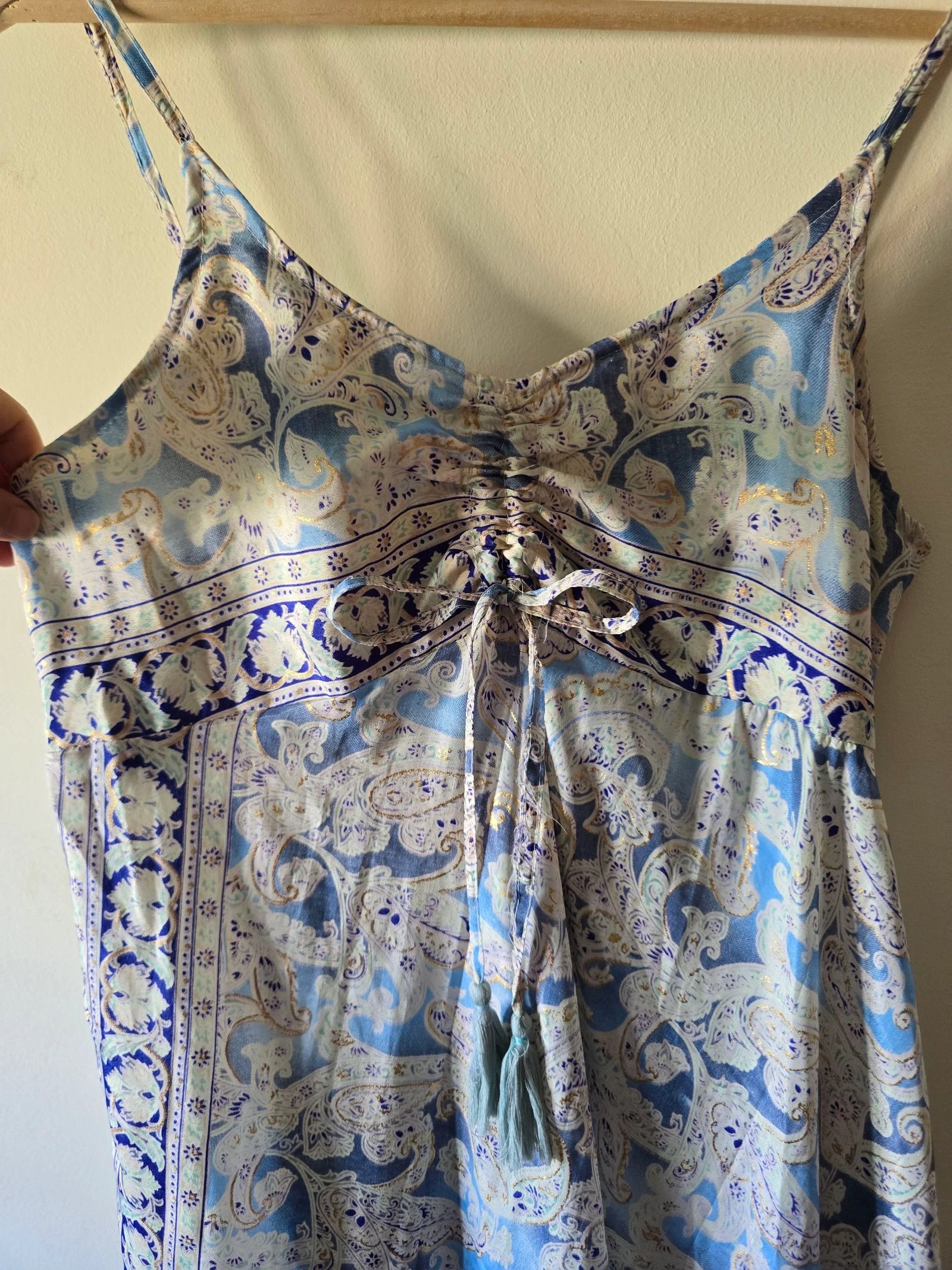 Blue and gold pasley boho maxi dress Cherish – photo 4
